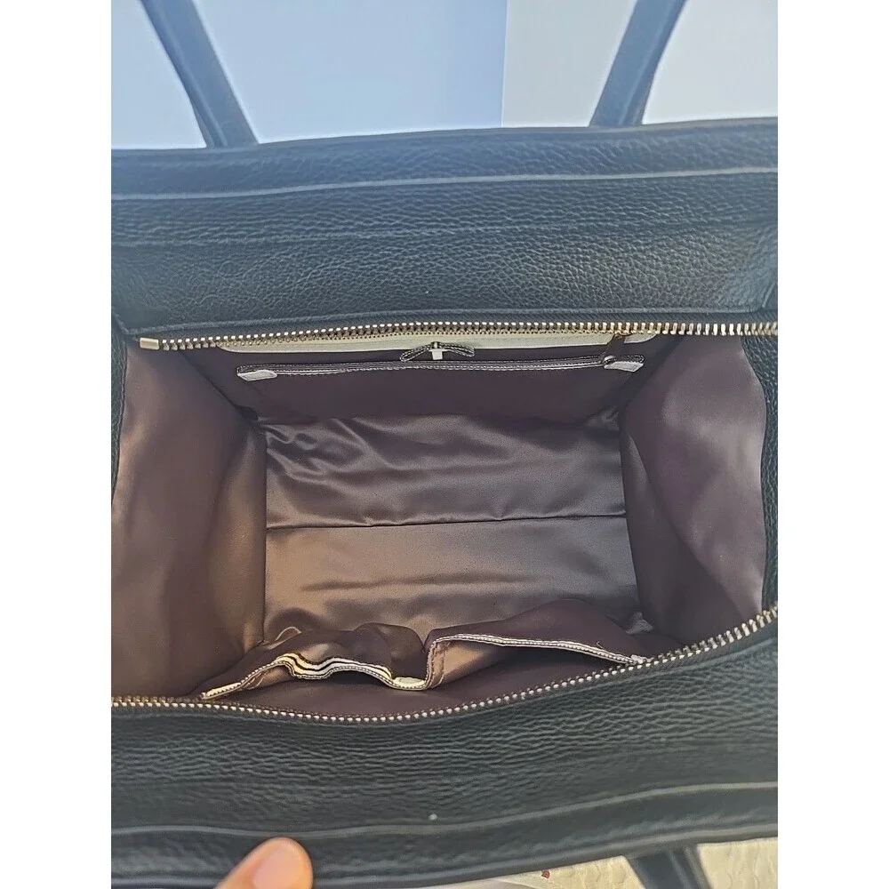 Henri Bendel Rivington  Tote Bag Black Leather
